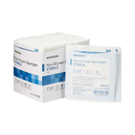 Mckesson Sterile Nonwoven Sponge, 2 x 2 Inch, 100PK 16-4224